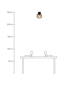 Kleine Deckenleuchte Vanja aus get&ouml;ntem Glas, Ø 20 x H 24 cm -Leuchten Verkaufsladen Kleine Deckenleuchte Vanja aus getontem Glas 2