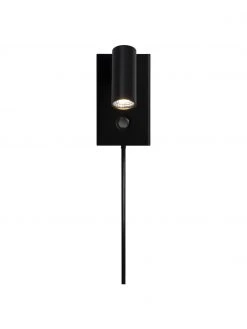 Nordlux Kleine Dimmbare LED-Wandleuchte Omari mit Stecker in Schwarz, B 7 x H 12 cm -Leuchten Verkaufsladen Kleine Dimmbare LED Wandleuchte Omari mit Stecker in Schwarz 3