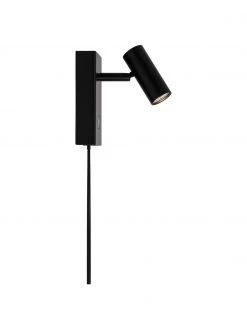 Nordlux Kleine Dimmbare LED-Wandleuchte Omari mit Stecker in Schwarz, B 7 x H 12 cm -Leuchten Verkaufsladen Kleine Dimmbare LED Wandleuchte Omari mit Stecker in Schwarz 4