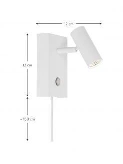 Nordlux Kleine Dimmbare LED-Wandleuchte Omari mit Stecker in Wei&szlig;, B 7 x H 12 cmNur noch wenige verfügbar -Leuchten Verkaufsladen Kleine Dimmbare LED Wandleuchte Omari mit Stecker in Weiss 2