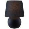 Kleine Keramik-Nachttischlampe Isla in Schwarz, Ø 16 x H 22 cm -Leuchten Verkaufsladen Kleine Keramik Nachttischlampe Isla in Schwarz