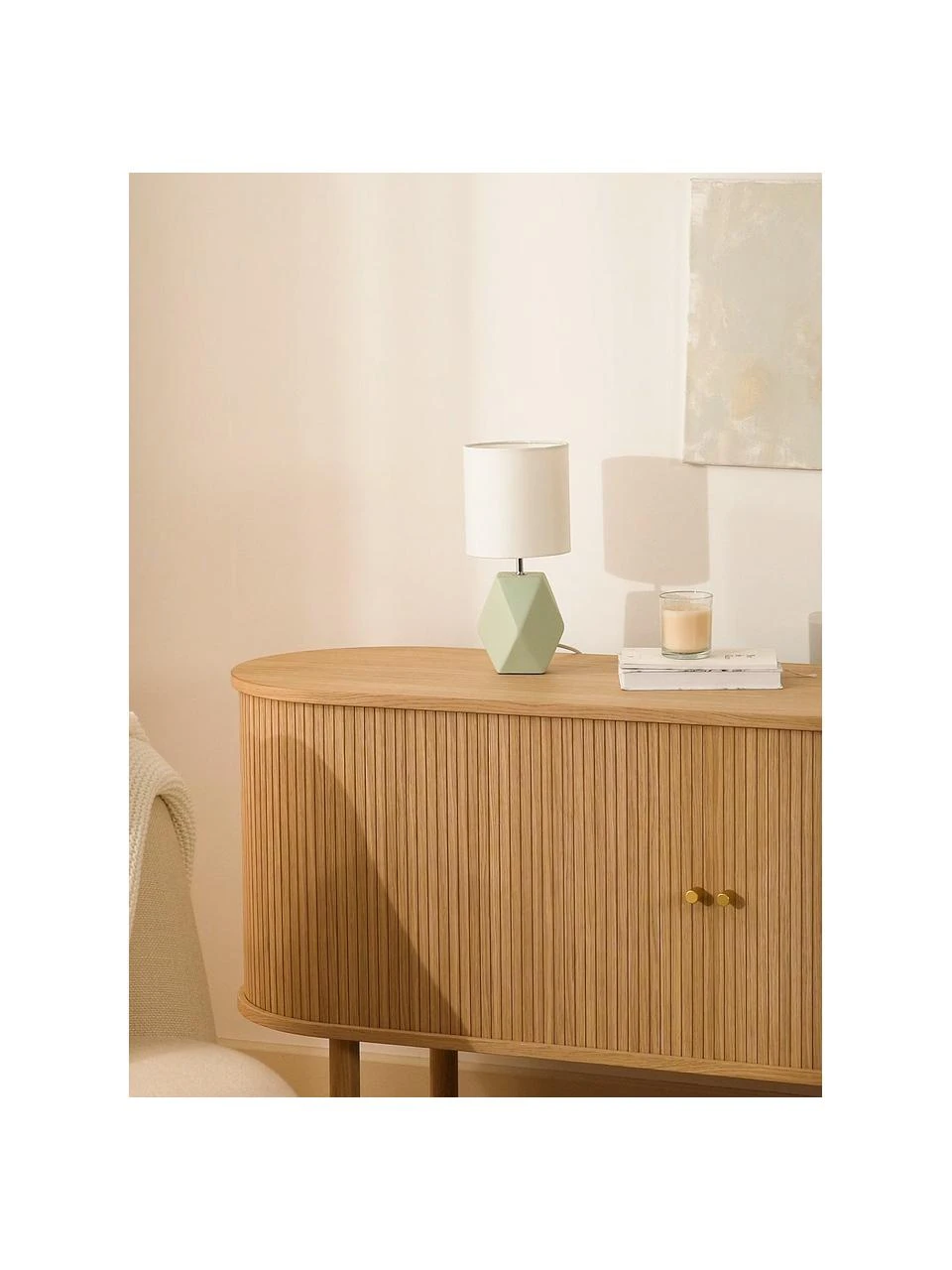 Searchlight Kleine Keramik-Tischlampe Sage in Salbeigrün, Ø 15 x H 31 cm 8 Searchlight Kleine Keramik-Tischlampe Sage in Salbeigrün, Ø 15 x H 31 cm – Bild 6