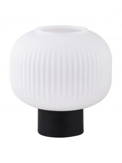 Nordlux Kleine Nachttischlampe Charles aus Opalglas, Ø 20 x H 20 cm