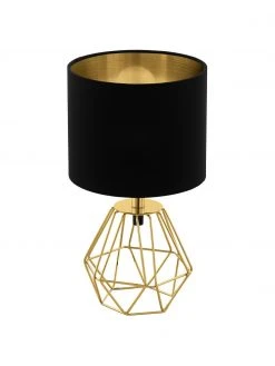 Kleine Nachttischlampe Phil in Schwarz-Gold, Ø 17 x H 31 cm -Leuchten Verkaufsladen Kleine Nachttischlampe Phil in Schwarz Gold 3