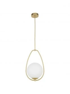 Searchlight Kleine Pendelleuchte Avalon aus Opalglas, Ø 23 x H 51 cm -Leuchten Verkaufsladen Kleine Pendelleuchte Avalon aus Opalglas 5