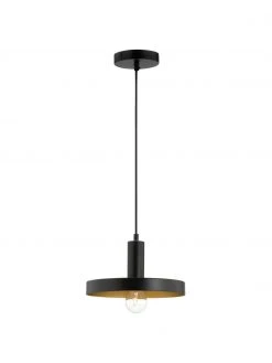 Kleine Pendelleuchte Garni in Schwarz, Ø 25 x H 15 cm -Leuchten Verkaufsladen Kleine Pendelleuchte Garni in Schwarz 2