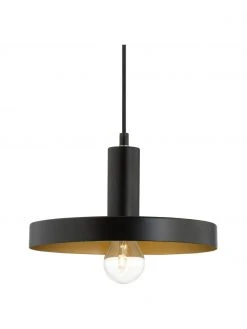 Kleine Pendelleuchte Garni in Schwarz, Ø 25 x H 15 cm