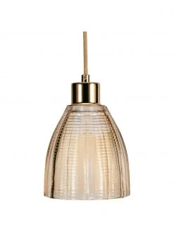 Pauleen Kleine Pendelleuchte Gleaming Gold aus Glas, Ø 13 x H 14 cm