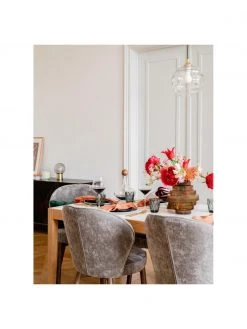 Westwing Collection Kleine Pendelleuchte Irina aus gewelltem Glas, Ø 22 x H 19 cm -Leuchten Verkaufsladen Kleine Pendelleuchte Irina aus gewelltem Glas 2