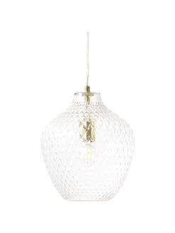Westwing Collection Kleine Pendelleuchte Lee aus Glas, Ø 27 x H 33 cm