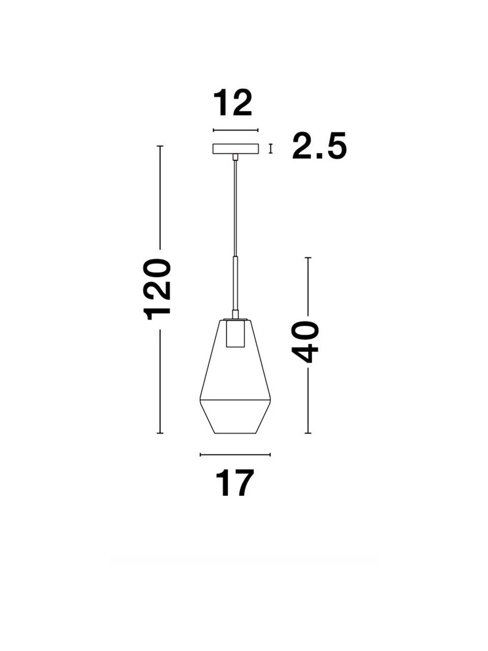 Kleine Pendelleuchte Prisma aus Glas, Ø 17 x H 40 cm 4 Kleine Pendelleuchte Prisma aus Glas, Ø 17 x H 40 cm – Bild 2