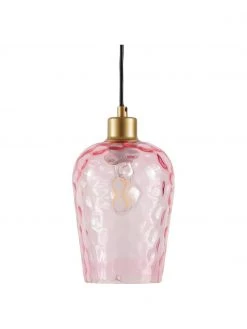 Westwing Collection Kleine Pendelleuchte Rania in Rosa, Ø 14 x H 20 cm