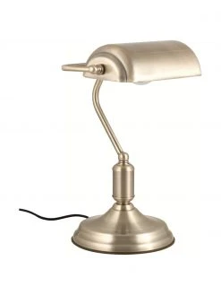 Kleine Retro-Schreibtischlampe Bank aus Metall, B 22 x H 34 cm