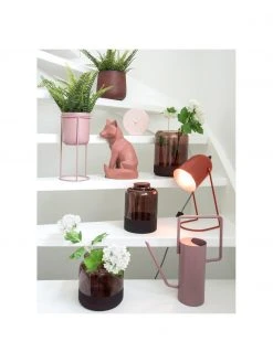 Kleine Retro-Tischlampe Enchant in Rot, Ø 18 x H 30 cm -Leuchten Verkaufsladen Kleine Retro Tischlampe Enchant in Rot 4