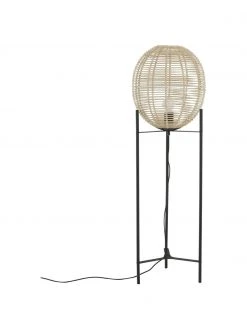 Westwing Collection Kleine Stehlampe Wasa aus Rattan, Ø 34 x H 110 cm