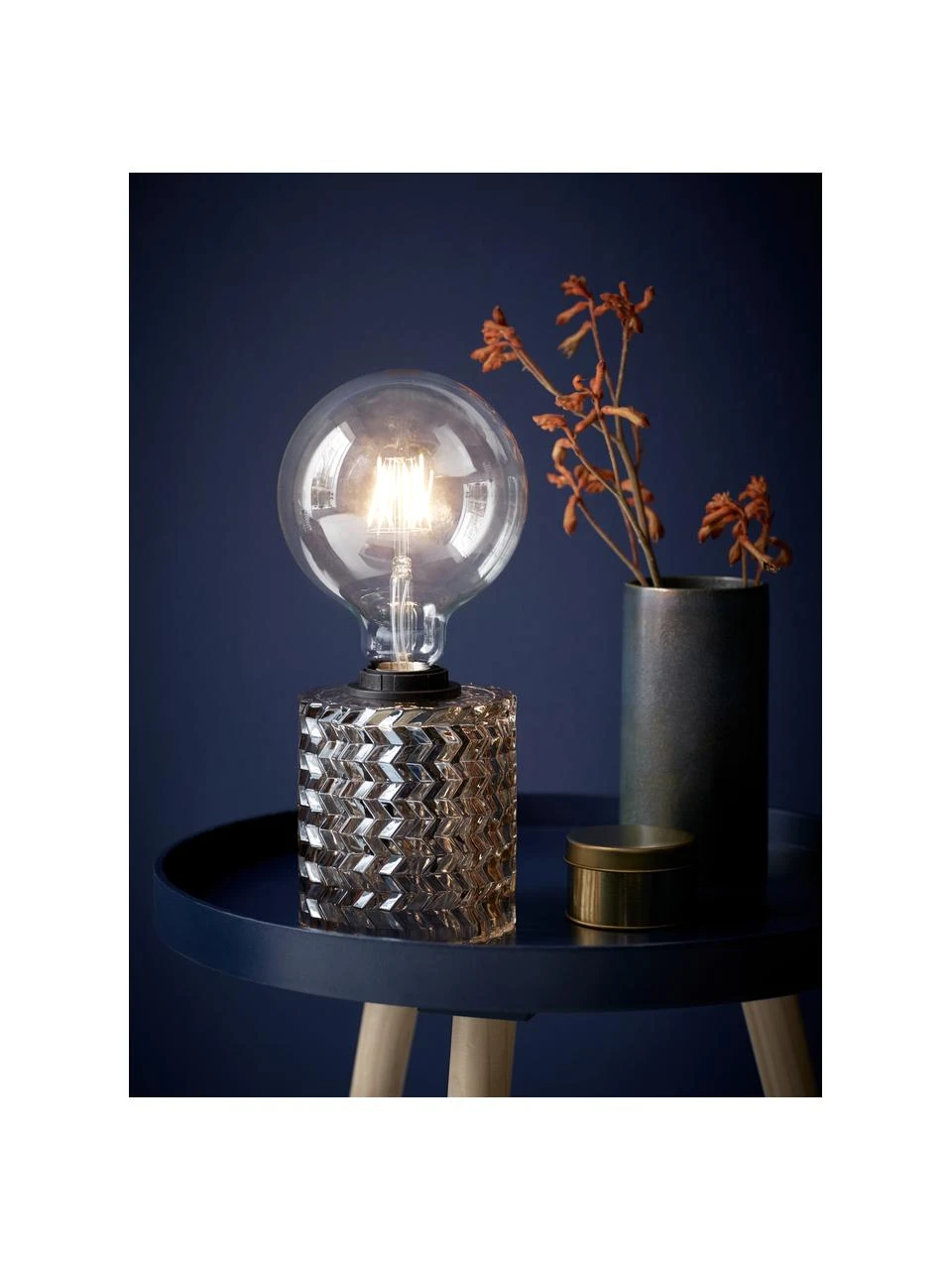 Nordlux Kleine Tischlampe Hollywood aus Glas, Ø 11 x H 13 cm 4 Nordlux Kleine Tischlampe Hollywood aus Glas, Ø 11 x H 13 cm – Bild 2