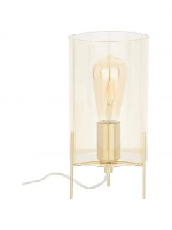 Westwing Collection Kleine Tischlampe Laurel aus farbigem Glas, Ø 14 x H 28 cm