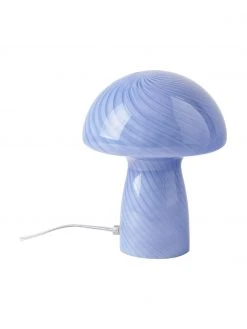 Bahne Kleine Tischlampe Mushroom aus Glas&nbsp;in Blau, Ø 19 x H 23 cm