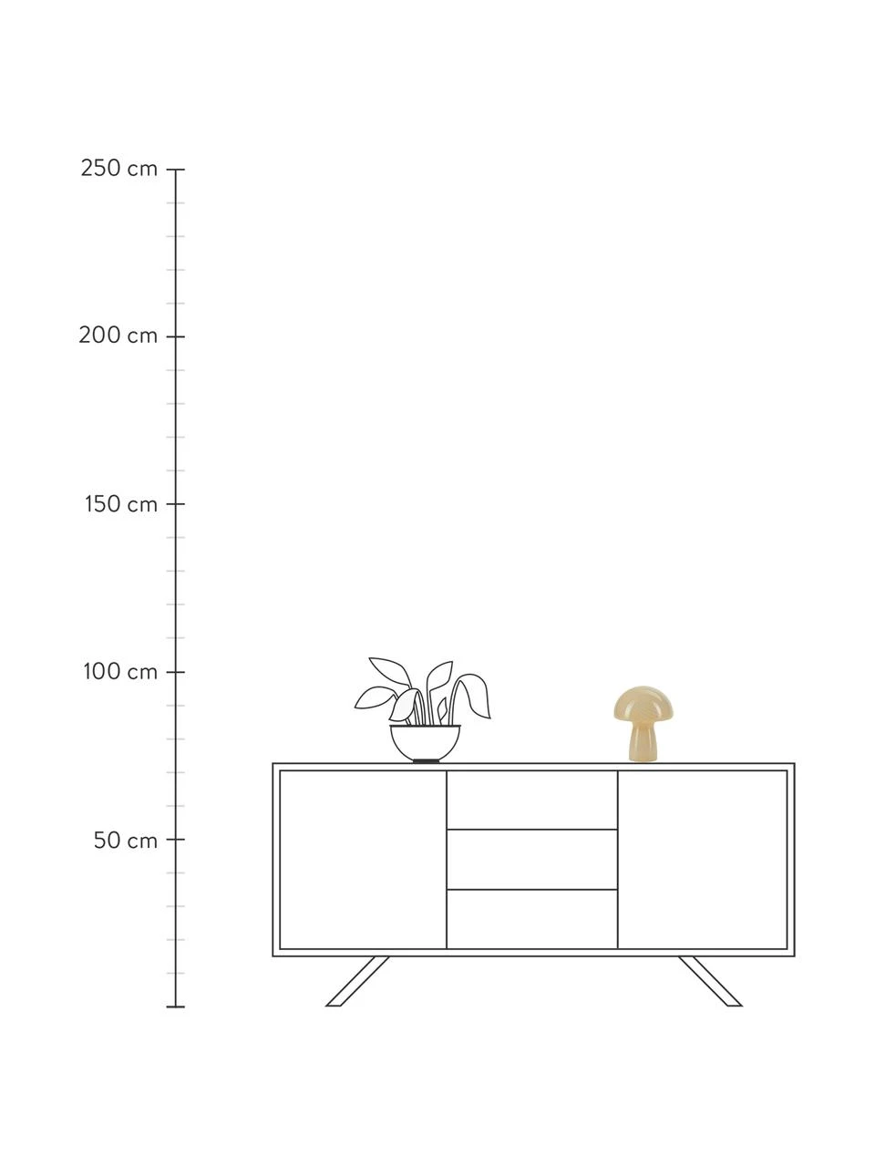 Bahne Kleine Tischlampe Mushroom aus Glas in Gelb, Ø 19 x H 23 cm 5 Bahne Kleine Tischlampe Mushroom aus Glas in Gelb, Ø 19 x H 23 cm – Bild 3