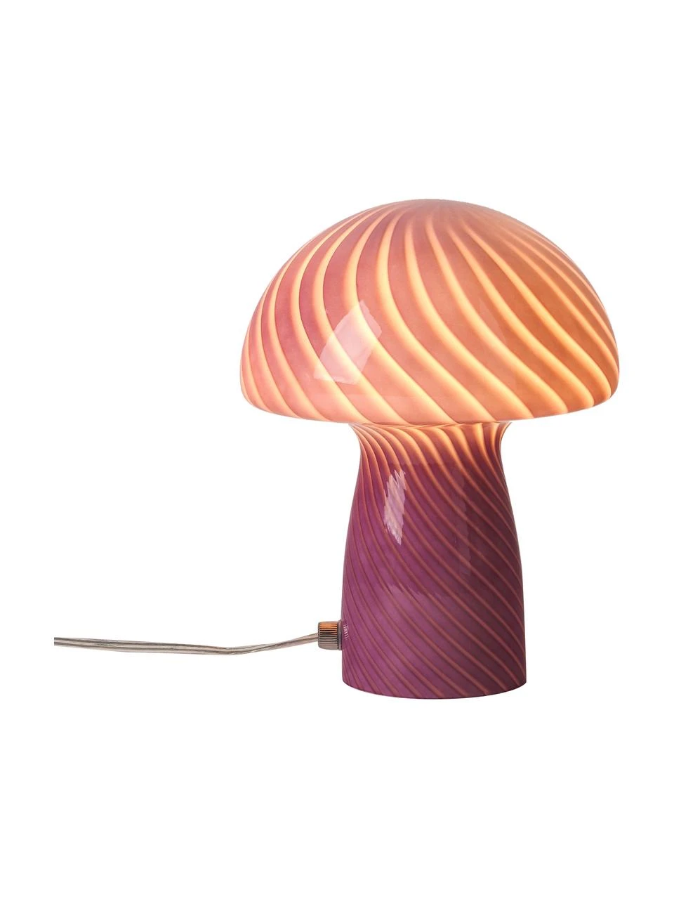 Bahne Kleine Tischlampe Mushroom aus Glas in Rosa, Ø 19 x H 23 cmNur noch wenige verfügbar 5 Bahne Kleine Tischlampe Mushroom aus Glas in Rosa, Ø 19 x H 23 cmNur noch wenige verfügbar – Bild 3