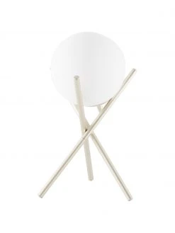 Westwing Collection Kleine Tripod Tischlampe Erik mit Glasschirm, Ø 15 x H 33 cm