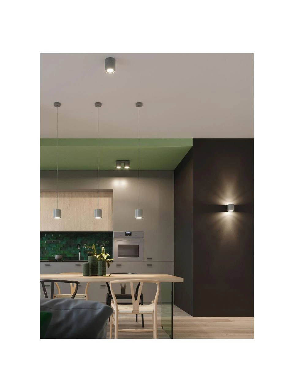 Kleine Wandleuchte Roda in Grau, B 10 x H 10 cm 4 Kleine Wandleuchte Roda in Grau, B 10 x H 10 cm – Bild 2