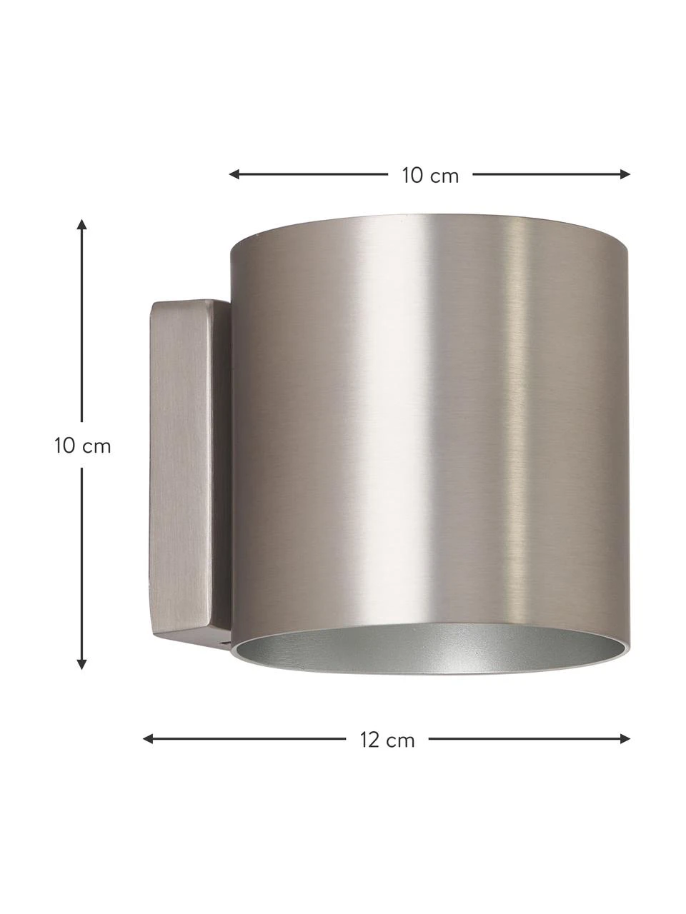 Kleine Wandleuchte Roda in Grau, B 10 x H 10 cm 5 Kleine Wandleuchte Roda in Grau, B 10 x H 10 cm – Bild 3