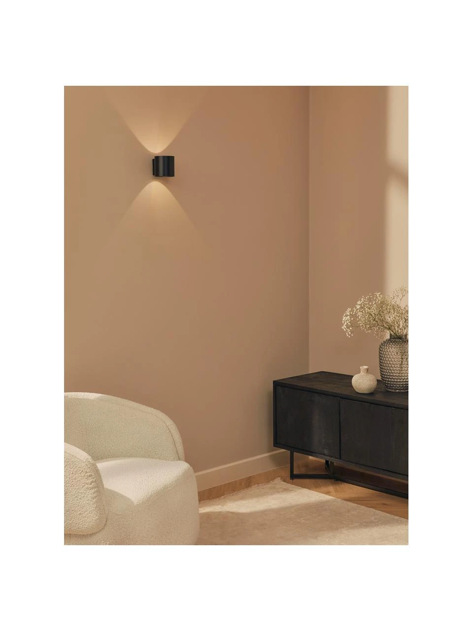 Kleine Wandleuchte Roda in Schwarz, B 10 x H 10 cm 4 Kleine Wandleuchte Roda in Schwarz, B 10 x H 10 cm – Bild 2