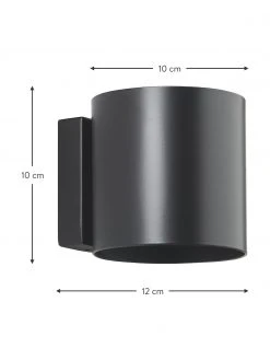 Kleine Wandleuchte Roda in Schwarz, B 10 x H 10 cm 10 Kleine Wandleuchte Roda in Schwarz, B 10 x H 10 cm -Leuchten Verkaufsladen Kleine Wandleuchte Roda in Schwarz 2