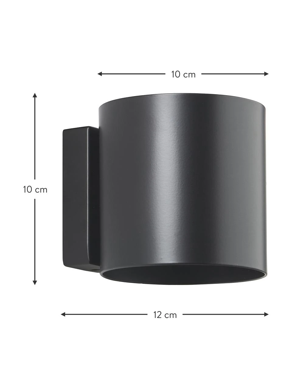 Kleine Wandleuchte Roda in Schwarz, B 10 x H 10 cm 5 Kleine Wandleuchte Roda in Schwarz, B 10 x H 10 cm – Bild 3