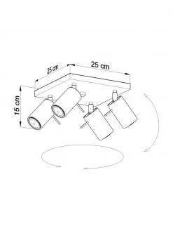 Kleiner Deckenstrahler Etna in Chrom, B 25 x H 15 cmNur noch wenige verfügbar -Leuchten Verkaufsladen Kleiner Deckenstrahler Etna in Chrom 3