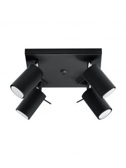 Kleiner Deckenstrahler Etna in Schwarz, B 25 x H 15 cm