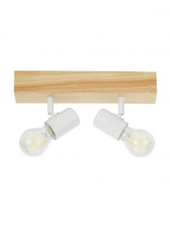 Kleiner Deckenstrahler Townshend aus Holz, B 30 x H 13 cm