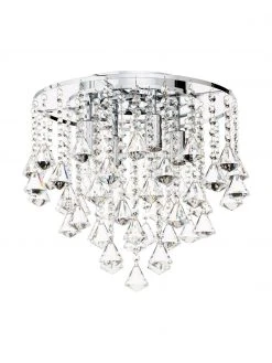 Searchlight Kristall-Deckenleuchte Dorchester, Ø 40 x H 36 cm