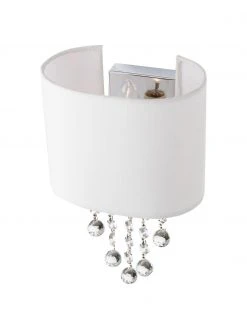 Searchlight Kristall-Wandleuchte Nora mit Schalter, B 18 x H 27 cmNur noch wenige verfügbar -Leuchten Verkaufsladen Kristall Wandleuchte Nora mit Schalter 4