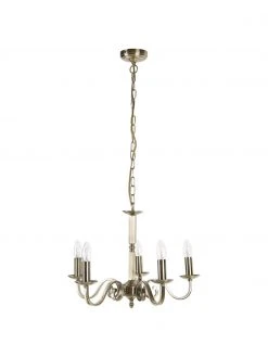 Searchlight Kronleuchter Richmond mit Antik-Finish, Ø 52 x H 56 cmNur noch wenige verfügbar -Leuchten Verkaufsladen Kronleuchter Richmond mit Antik Finish 3