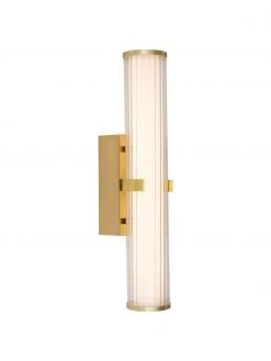 Searchlight LED Bad-Wandleuchte Clamp aus Opalglas, B 9 x T 14 cm