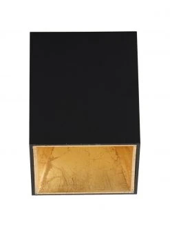 Westwing Collection LED-Deckenspot Marty in Schwarz-Gold mit Antik-Finish, B 10 x H 12 cm
