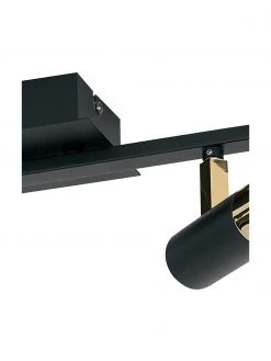 Westwing Collection LED-Deckenstrahler Bobby in Schwarz-Gold, B 47 x H 13 cm -Leuchten Verkaufsladen LED Deckenstrahler Bobby in Schwarz Gold 15