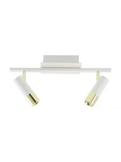 Westwing Collection LED-Deckenstrahler Bobby in Wei&szlig;-Gold, B 47 x H 13 cm