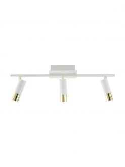 Westwing Collection LED-Deckenstrahler Bobby in Wei&szlig;-Gold, B 66 x H 13 cm