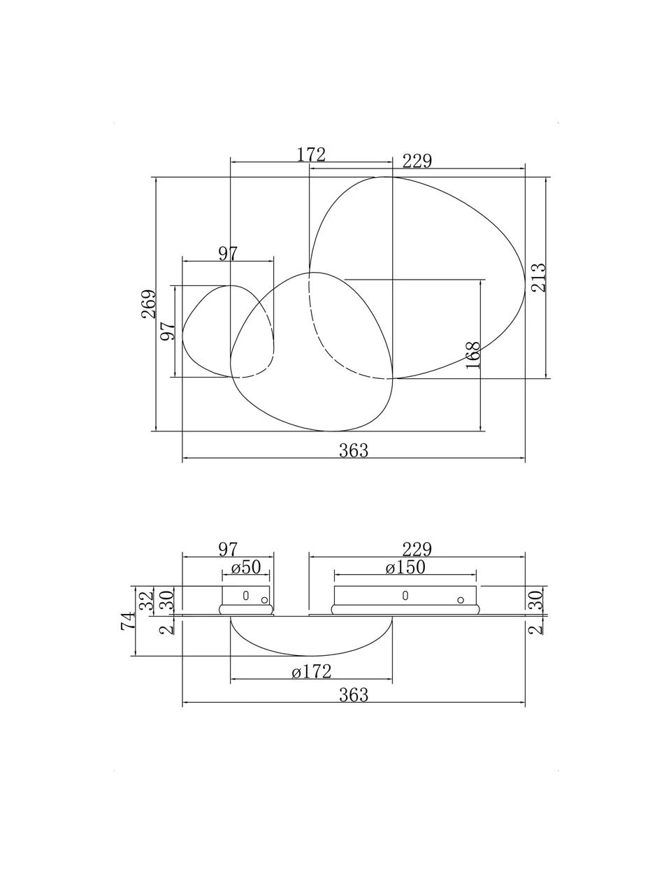 LED-Wandleuchte Jack-Stone in Silber, B 36 x T 7 cm 7 LED-Wandleuchte Jack-Stone in Silber, B 36 x T 7 cm – Bild 5