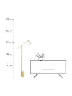 Westwing Collection Leselampe Sia in Wei&szlig;-Gold, T 60 x H 162 cm -Leuchten Verkaufsladen Leselampe Sia in Weiss Gold 3