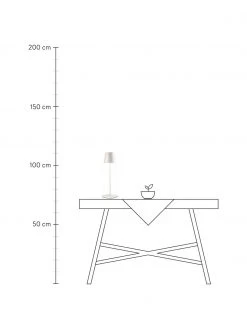 Mobile Dimmbare Au&szlig;entischlampe Kelly in Wei&szlig;, Ø 10 x H 38 cm -Leuchten Verkaufsladen Mobile Dimmbare Aussentischlampe Kelly in Weiss 2