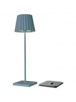 Sompex Mobile Dimmbare Au&szlig;entischlampe Trellia in Blau, Ø 12 x H 38 cm -Leuchten Verkaufsladen Mobile Dimmbare Aussentischlampe Trellia in Blau 3