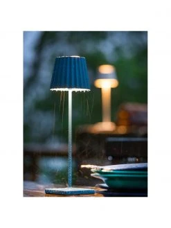 Sompex Mobile Dimmbare Au&szlig;entischlampe Trellia in Blau, Ø 12 x H 38 cm -Leuchten Verkaufsladen Mobile Dimmbare Aussentischlampe Trellia in Blau 4