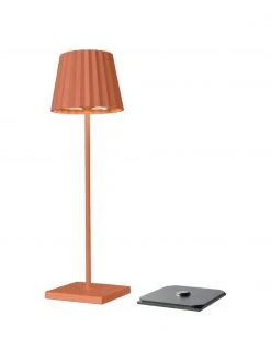 Sompex Mobile Dimmbare Au&szlig;entischlampe Trellia in Orange, Ø 12 x H 38 cm -Leuchten Verkaufsladen Mobile Dimmbare Aussentischlampe Trellia in Orange 2