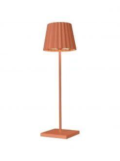 Sompex Mobile Dimmbare Au&szlig;entischlampe Trellia in Orange, Ø 12 x H 38 cm
