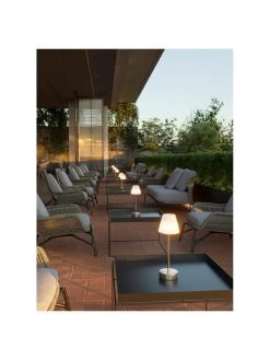 Mobile Dimmbare LED-Au&szlig;entischlampe Lola mit Touch-Funktion in Goldfarben, Ø 11 x H 32 cm -Leuchten Verkaufsladen Mobile Dimmbare LED Aussentischlampe Lola mit Touch Funktion in Goldfarben 3