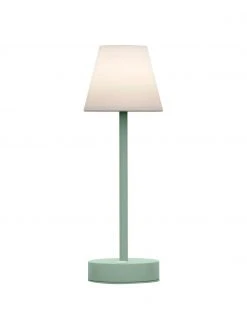 Mobile Dimmbare LED-Außentischlampe Lola mit Touch-Funktion in Mint, Ø 11 x H 32 cm